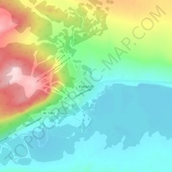 Klimpfjäll topographic map, elevation, terrain