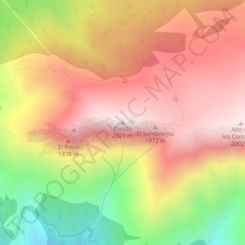 Torozo topographic map, elevation, terrain