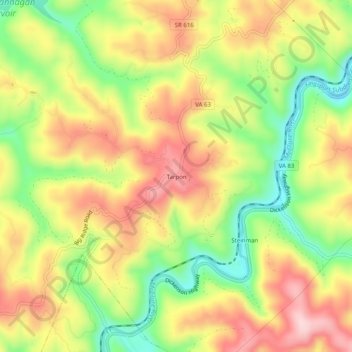 Tarpon topographic map, elevation, terrain