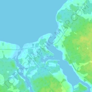 Bay du Vin topographic map, elevation, terrain