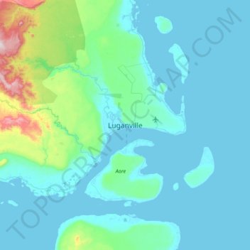 Luganville topographic map, elevation, terrain