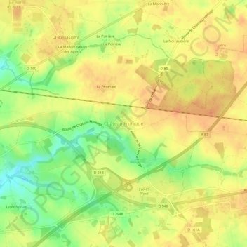 Château Fromage topographic map, elevation, terrain