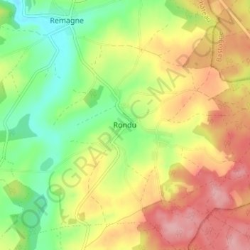 Rondu topographic map, elevation, terrain