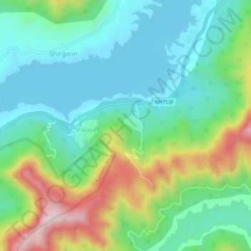 Mulshi topographic map, elevation, terrain