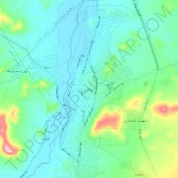 Bukan topographic map, elevation, terrain