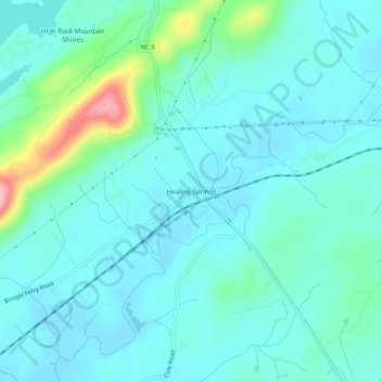 Healing Springs topographic map, elevation, terrain