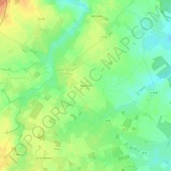 Marchais topographic map, elevation, terrain