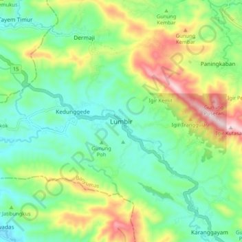 Lumbir topographic map, elevation, terrain