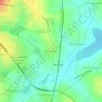 Heelalige topographic map, elevation, terrain