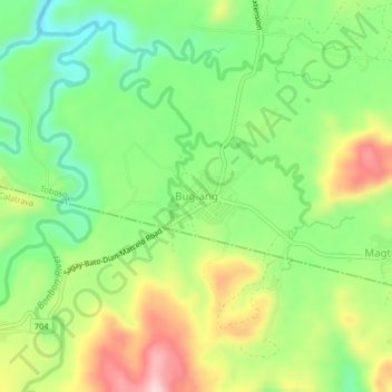 Bug-ang topographic map, elevation, terrain