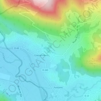 Yemont topographic map, elevation, terrain