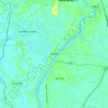 Rupganj topographic map, elevation, terrain