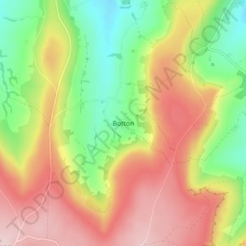 Botton topographic map, elevation, terrain