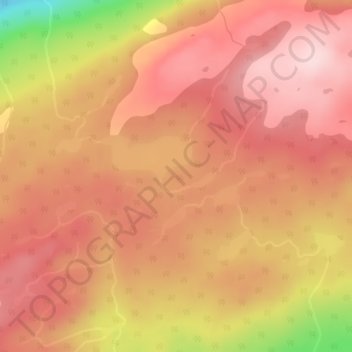 Otish Mountains topographic map, elevation, terrain