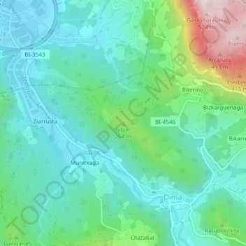 Libiki topographic map, elevation, terrain