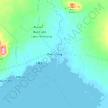 Maimbung topographic map, elevation, terrain
