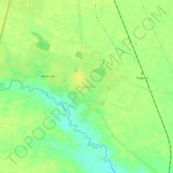 Maudaha topographic map, elevation, terrain