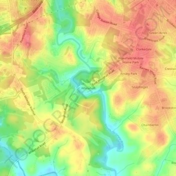 Whitehall topographic map, elevation, terrain