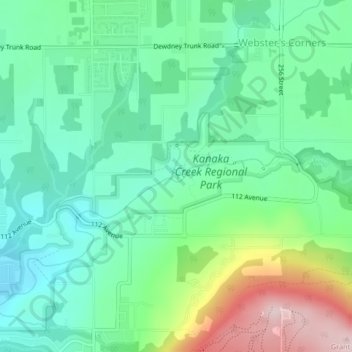 Cliff Falls topographic map, elevation, terrain