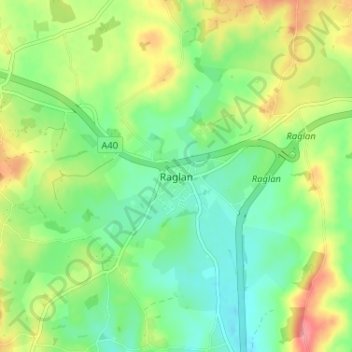 Raglan topographic map, elevation, terrain