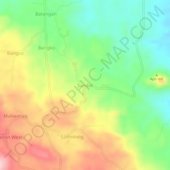 Sandor topographic map, elevation, terrain