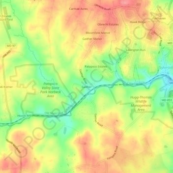 Gaither topographic map, elevation, terrain