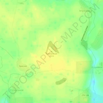 Крепостная topographic map, elevation, terrain