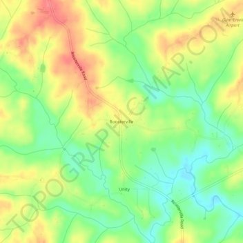 Roosterville topographic map, elevation, terrain
