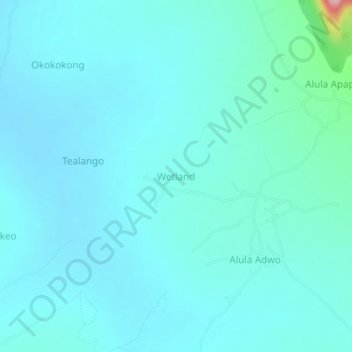 Wetland topographic map, elevation, terrain