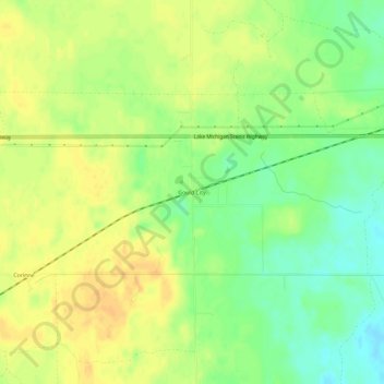 Gould City topographic map, elevation, terrain