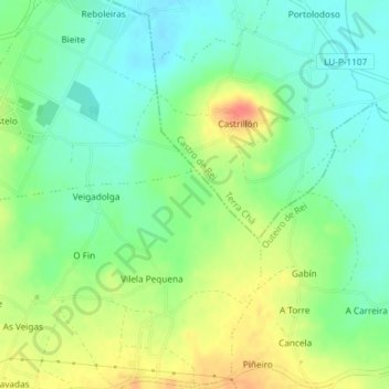Cabarcos topographic map, elevation, terrain