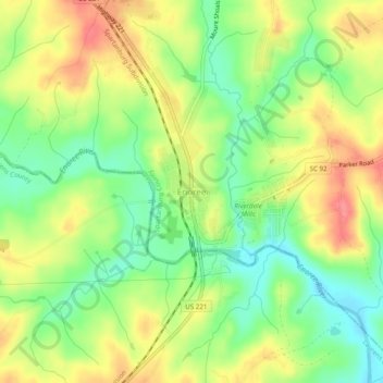 Enoree topographic map, elevation, terrain