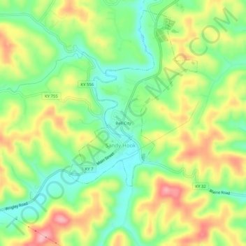 Bell City topographic map, elevation, terrain
