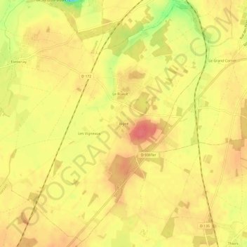 Rigné topographic map, elevation, terrain