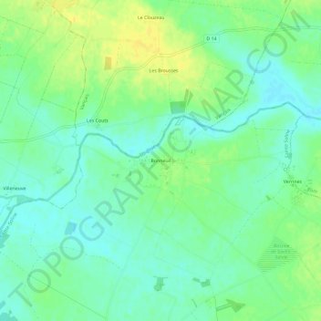 Bonneuil topographic map, elevation, terrain