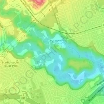 Rouge Valley topographic map, elevation, terrain