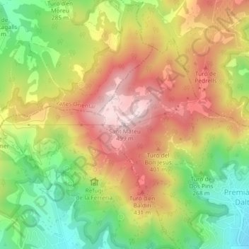 Sant Mateu topographic map, elevation, terrain