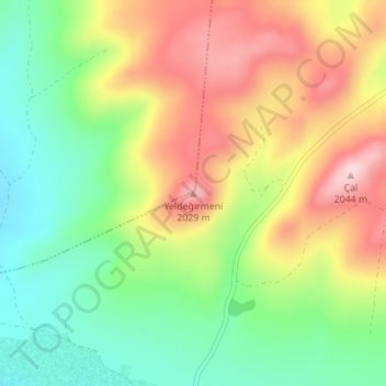 Yeldeğirmeni topographic map, elevation, terrain