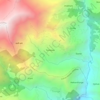 Tembewa topographic map, elevation, terrain