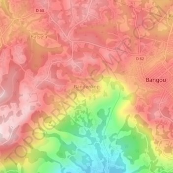 Bandenkop topographic map, elevation, terrain