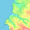 Porthcothan topographic map, elevation, terrain