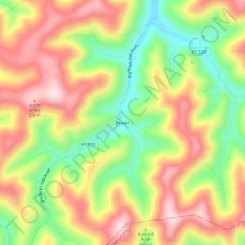 Beaver topographic map, elevation, terrain