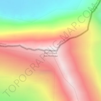 Восточный пик Победы topographic map, elevation, terrain