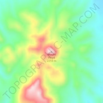 Mount Floyd topographic map, elevation, terrain
