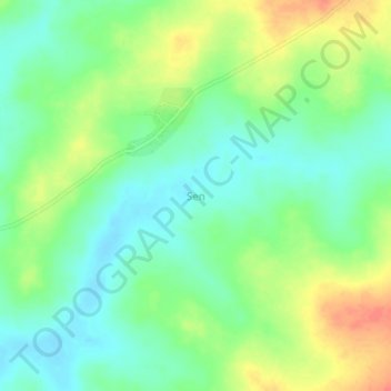 Sen topographic map, elevation, terrain