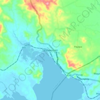 Tagkawayan topographic map, elevation, terrain