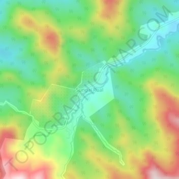 Sungai Rual topographic map, elevation, terrain