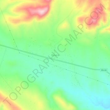 Bouira topographic map, elevation, terrain