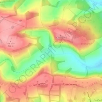 Hippenscombe topographic map, elevation, terrain