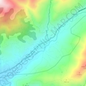 Jerte topographic map, elevation, terrain